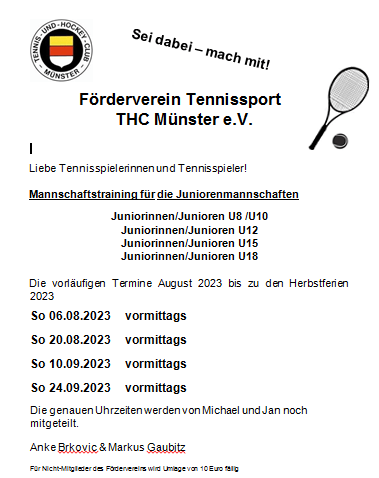 Mannschaftstraining für Jugendliche by Förderverein Tennis